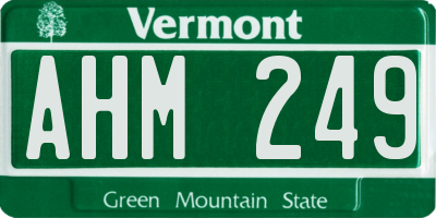 VT license plate AHM249