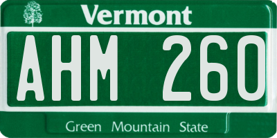 VT license plate AHM260