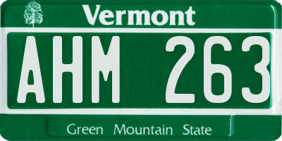 VT license plate AHM263