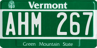 VT license plate AHM267