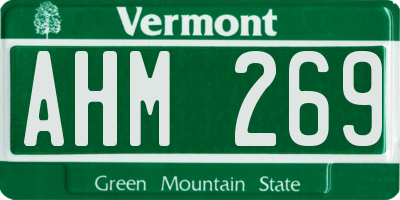 VT license plate AHM269