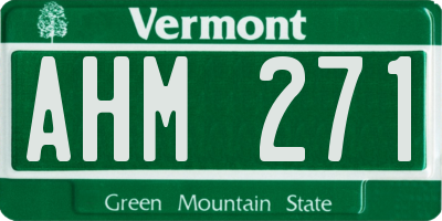 VT license plate AHM271