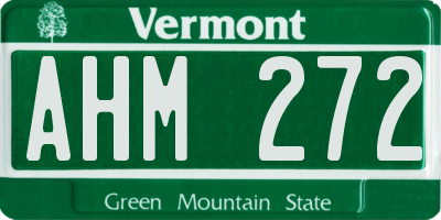 VT license plate AHM272