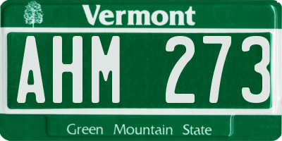 VT license plate AHM273