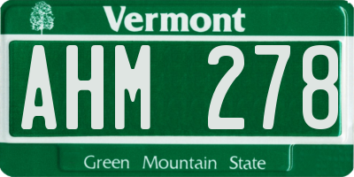 VT license plate AHM278