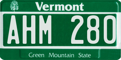 VT license plate AHM280