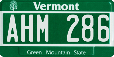VT license plate AHM286