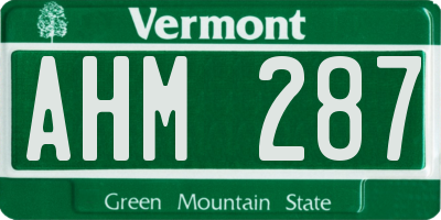 VT license plate AHM287