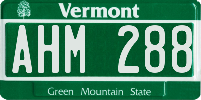 VT license plate AHM288