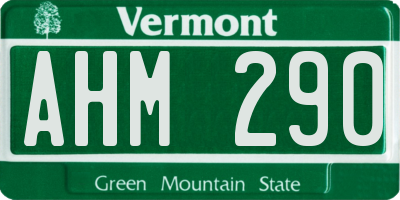 VT license plate AHM290