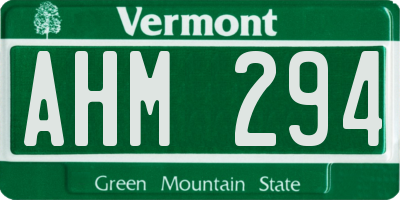 VT license plate AHM294