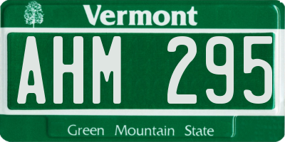 VT license plate AHM295