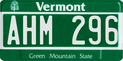 VT license plate AHM296