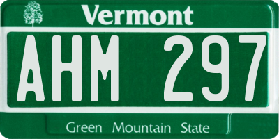 VT license plate AHM297