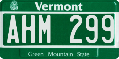 VT license plate AHM299