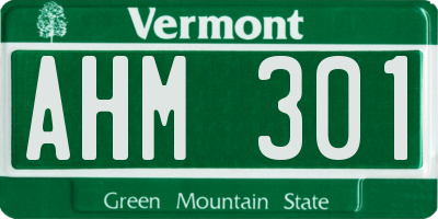VT license plate AHM301