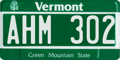 VT license plate AHM302