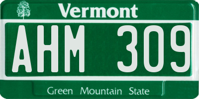VT license plate AHM309