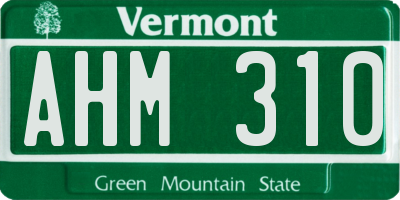 VT license plate AHM310