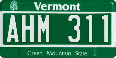 VT license plate AHM311