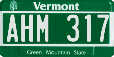 VT license plate AHM317