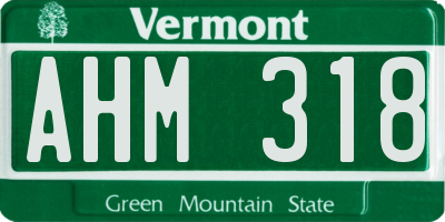 VT license plate AHM318