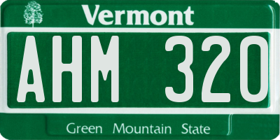 VT license plate AHM320