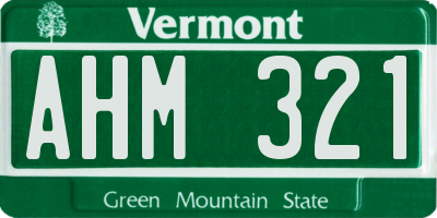 VT license plate AHM321