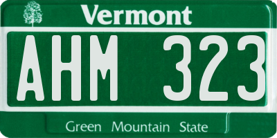 VT license plate AHM323