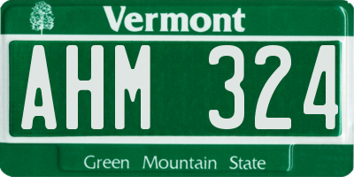 VT license plate AHM324
