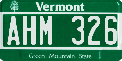 VT license plate AHM326