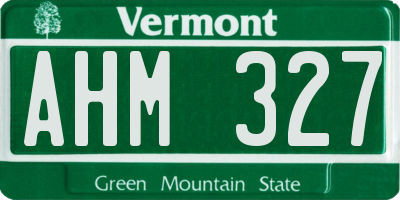VT license plate AHM327
