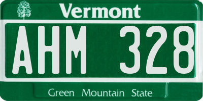 VT license plate AHM328