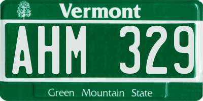 VT license plate AHM329