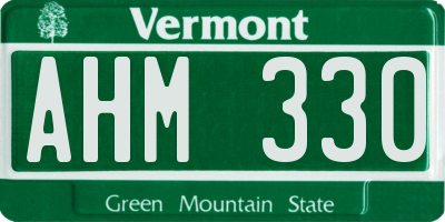 VT license plate AHM330