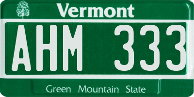 VT license plate AHM333