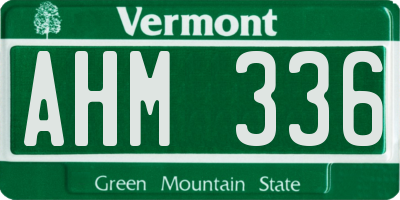 VT license plate AHM336