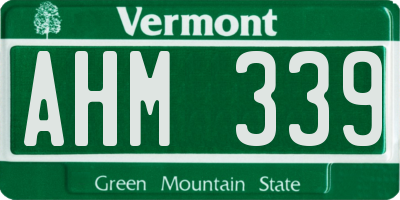VT license plate AHM339