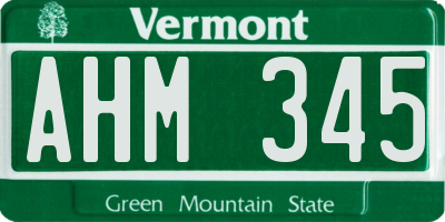 VT license plate AHM345