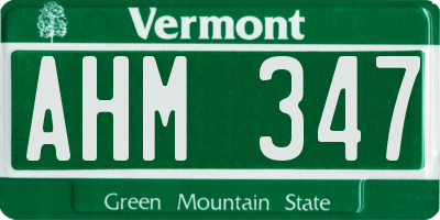 VT license plate AHM347