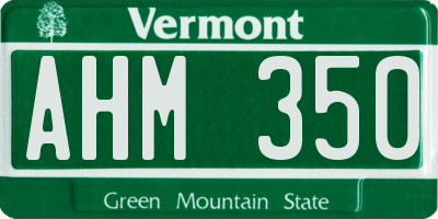 VT license plate AHM350