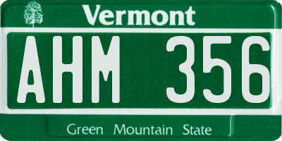 VT license plate AHM356