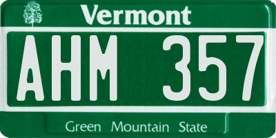VT license plate AHM357