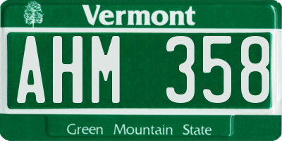 VT license plate AHM358