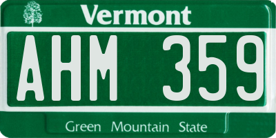 VT license plate AHM359