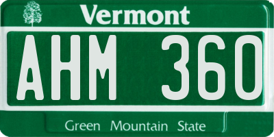 VT license plate AHM360