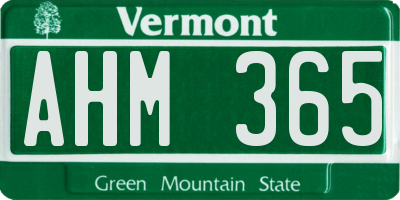 VT license plate AHM365