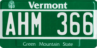 VT license plate AHM366