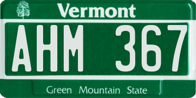 VT license plate AHM367