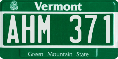 VT license plate AHM371